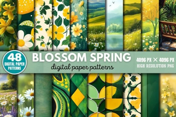 Blossom Spring Backgrounds Bundle: Your Digital Paper Toolkit