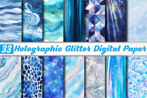 Blue Holographic Glitter Digital Paper: A Designer’s Guide