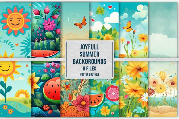 Brighten Your Designs with the Joyfull Summer Backgrounds Pack