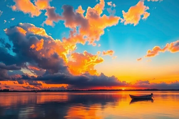 Colorful Sky with Lake Background: A Designer's Guide