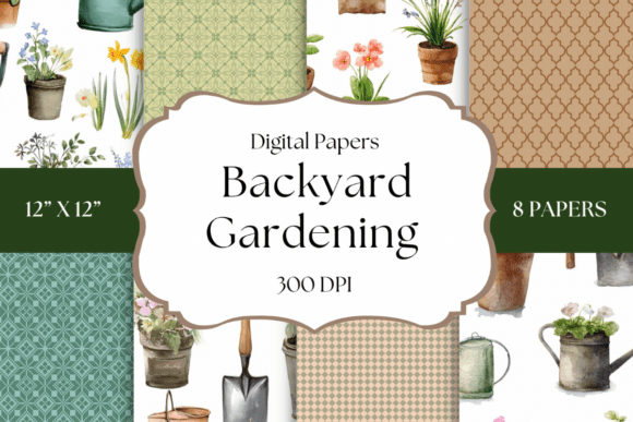 Embrace Earthy Elegance with Backyard Gardening Digital Papers