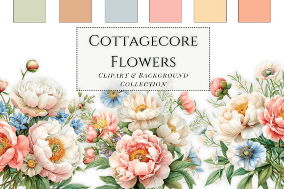 Embracing Rustic Elegance with Cottagecore Flower Clipart & Backgrounds