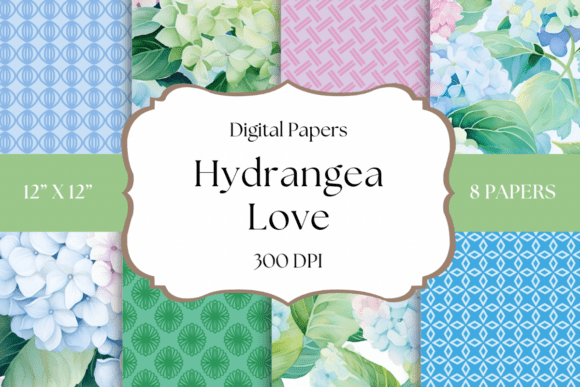 Hydrangea Love: Elegant Watercolor Digital Papers for Crafters