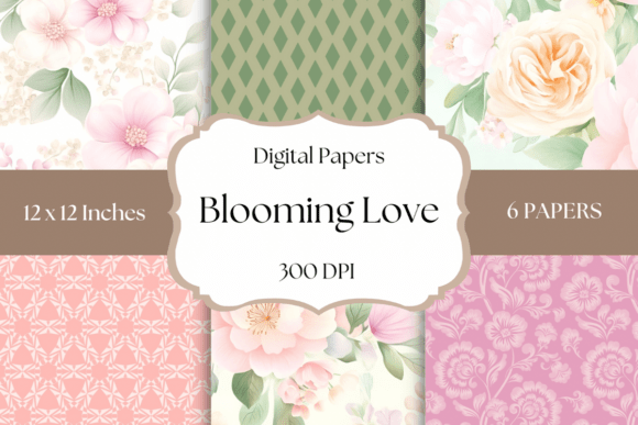 Rediscover Romance with Blooming Love Digital Papers
