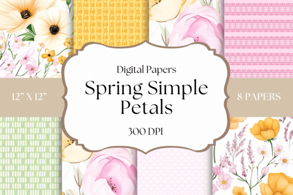 Spring Simply Petals: Vibrant Digital Papers for Your Projects