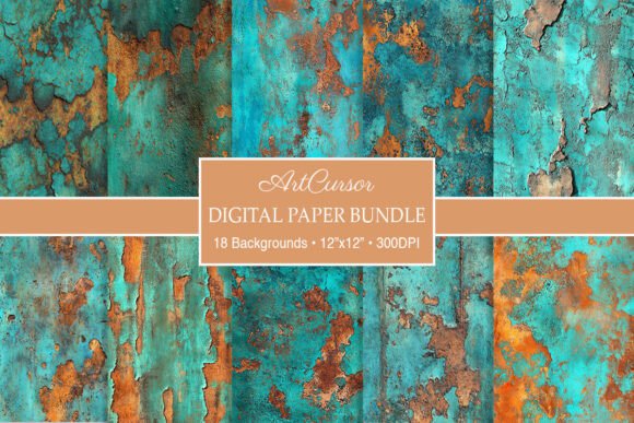 Unleashing Creative Potential with Rustic Grunge Copper Patina Backgrounds