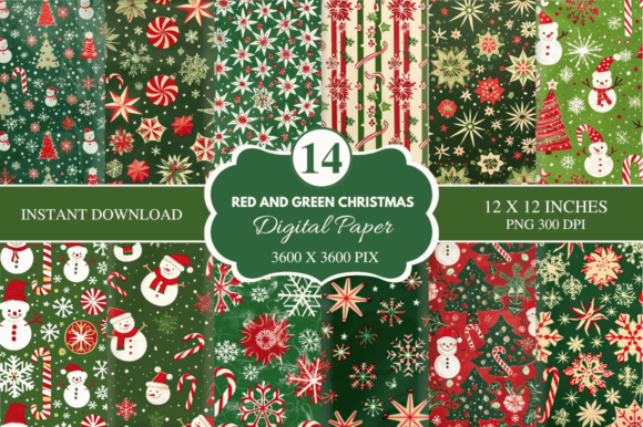 Unwrapping the Magic of Red and Green Christmas Digital Paper